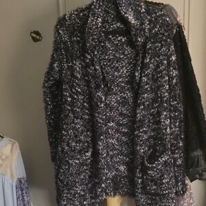 Black and Gray Teddy Jacket. Soft And Very Comfy. Size Med
